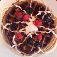 berries and create waffles! at A N D Cafe in Portland
