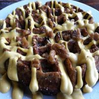 pumpkin cheesecake waffle - gluten-free and vegan at A N D Cafe in Portland