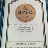Menu cover at A N D Cafe in Portland