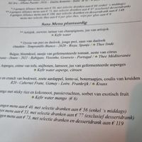 Menu april 2023 at Restaurant Patrick Devos in Bruges