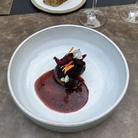 aubergine with cherry  at Restaurant Patrick Devos in Bruges