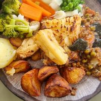 Roast vegetables and Lentil cottage pie at Walkers Nurseries in Doncaster