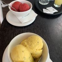 Passion fruit & raspberry ice cream  at Kavarna - Zvezda in Ljubljana