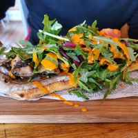 Mushroom flatbread at Salka in Husavik