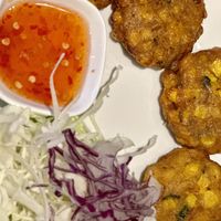 Vegan Corn Fritters  at Pad Thai - The Red Lion in Wokingham