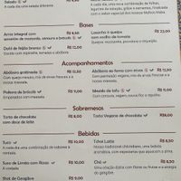 Cardápio  at Gopala - Harmonia in Sao Paulo