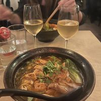 Mapu tofu with orange wine   at Ai Ramen - Klara in Stockholm