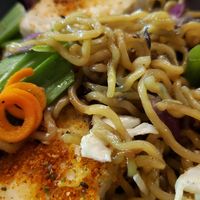 Yakisoba with tofu (prepared vegan) at Kuriya @ Cherrity Bar in San Antonio
