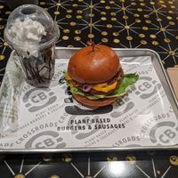 Double Smash-Burger, Brownie Sundae at CB - Crossroads Burgers in Las Vegas