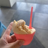 peach gelato   at Gelato Paradiso in Coronado