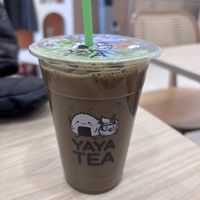 hojicha latte  at Yaya Tea in New York City