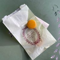 vegan apricot macaron   at Ladurée in Vancouver