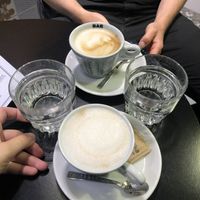 oat milk cappucino  at Bazilika Križanke in Ljubljana