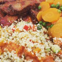 Seitan, verdurine e cus cus at Hotel Luxor in Bellaria-igea Marina