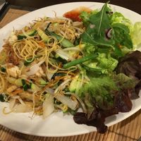 Noodles and side salad at Samadhi in Berlin