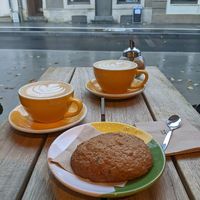 coffee and cookie at Intense Coffee in Luxembourg City