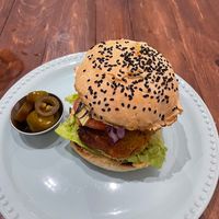 Veggie Burger at MAWE Cocina Vegana in Mazatlan