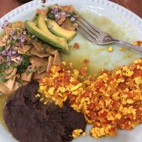 Tofu combo chilaquiles    at MAWE Cocina Vegana in Mazatlan