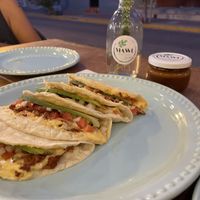 Jackfruit tacos $155 pesos   at MAWE Cocina Vegana in Mazatlan