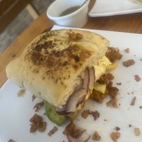 Made a mess eating my panini haha  at Te Quiero Verde in Puerto Vallarta