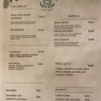 Menu (Nov 2025)  at Te Quiero Verde in Puerto Vallarta