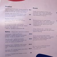 Menu food is all vegan  at For Change in Middle Park