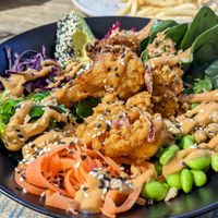 Soul bowl with cauliflower & Iced snix drink 😍 at 3rd Avenue in Mildura