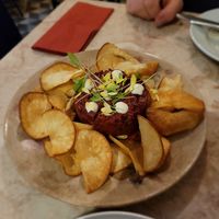 Beet root tartar w. apple crisps at Boca Bistro in Lisbon