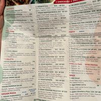 The vegan side of the menu at Locali Pizza in Mermaid Beach