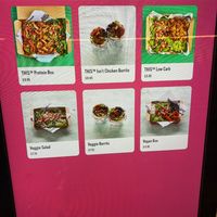 Vegan menu at Chilango in Croydon