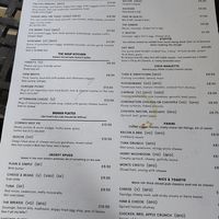 Menu spring 2025 at Vennels Café in Durham