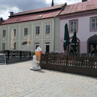 The largest square in Czech Republic. A beautiful place to explore and enjoy ice cream. at Gelato Jadran in Telc