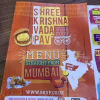 Menu1  at Shree Krishna Vada Pav in Reading