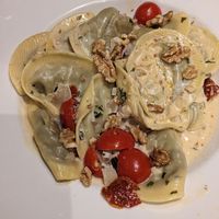 Mushroom ravioli at Gems in Mellieha