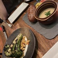 Fondue and brocoli   at Vedge in Philadelphia