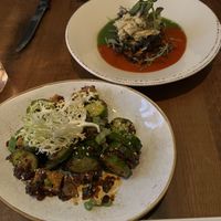 Cucumbers great !! Grilled avocado super   at Vedge in Philadelphia