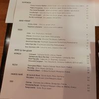 Drinks Menu at Vedge in Philadelphia