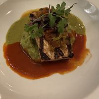 Tofu on potato mash with olive pico   at Vedge in Philadelphia