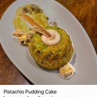 Pistachio Pudding Cake lemon curd, praline, ginger cream,
candied peel  at Vedge in Philadelphia