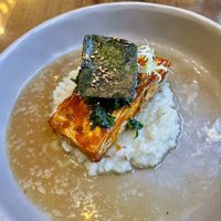 Tofu turnip congee seaweed cap in a miso burnt butter  at Vedge in Philadelphia