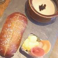 today's pretzel, yesterday's pickle and fondue cheese at Vedge in Philadelphia