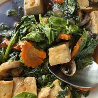 Spinach and mushroom with tofu   at Swan Thai in Rancho Palos Verdes