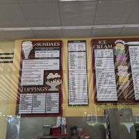 Vegan menu at Purity Ice Cream in Ithaca