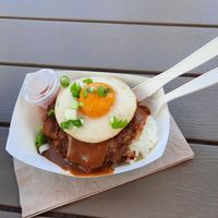 Egg with Burger Pattie at Tabay's Mindful Kitchen in Kahului