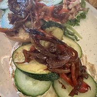 Bagel with hummus and grilled vegetables  at Meneer Nilsson in Goes