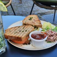 Toasted sandwich ('tosti') with extras at Meneer Nilsson in Goes