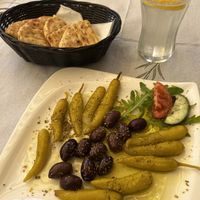olives & peppers w/ pita  at Restaurant Tinos in Graz
