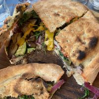 Stuffed focaccia   at Mistral Cafe in Cavo