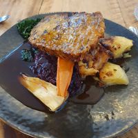 Vegan nut roast Sunday dinner at Ye Olde Bridge Inn in Nottingham