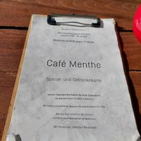 Speisekarte at Café Menthe in Frankfurt